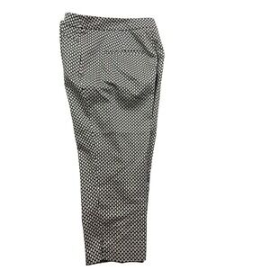 Coldwater‎ Creek Natural Fit Geometric Honeycomb Cropped Pants Black Tan Size 16